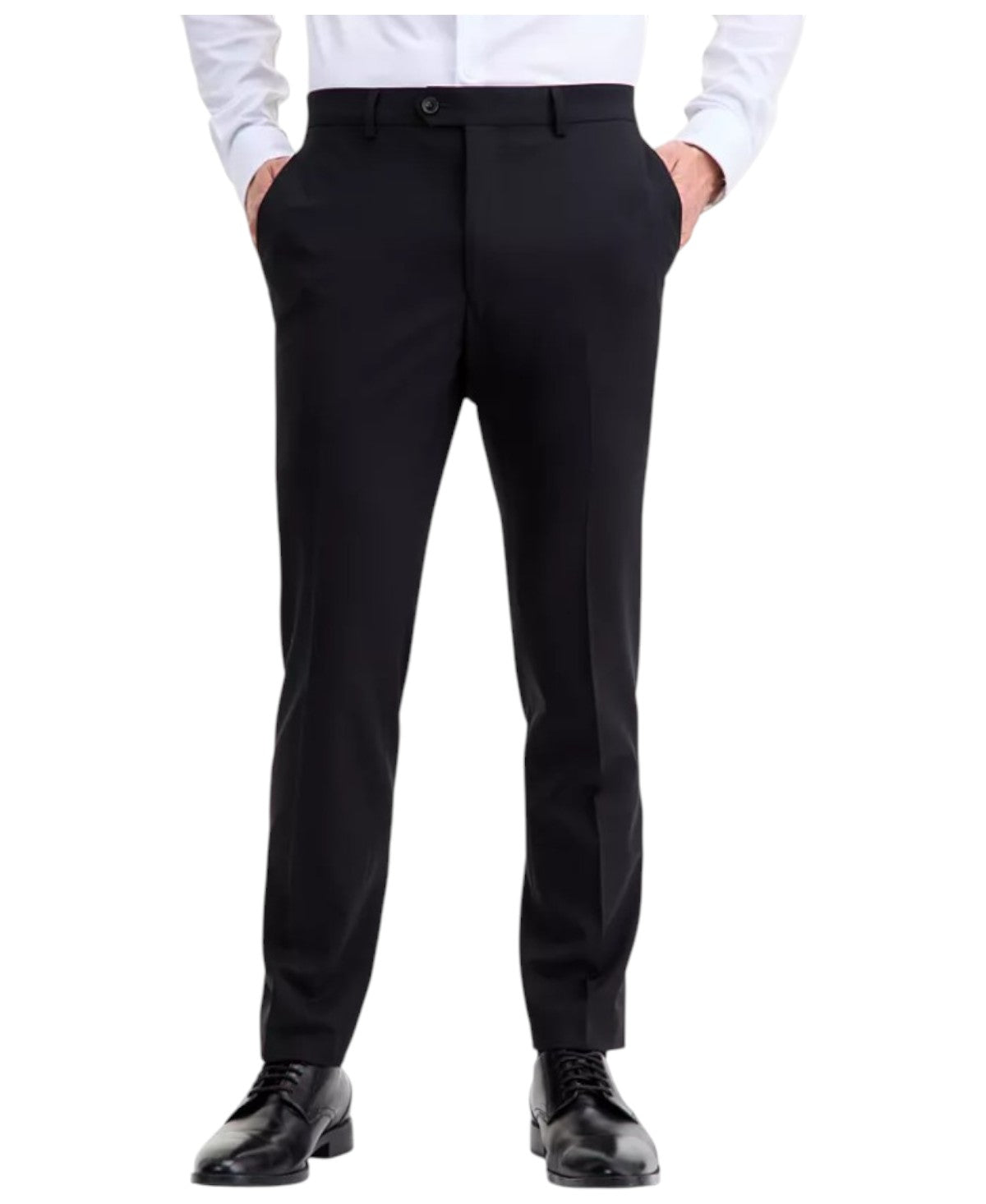 Ted Baker Mens Modern fit Dress Pants 38 / 34 Black Solid Stretch Wool