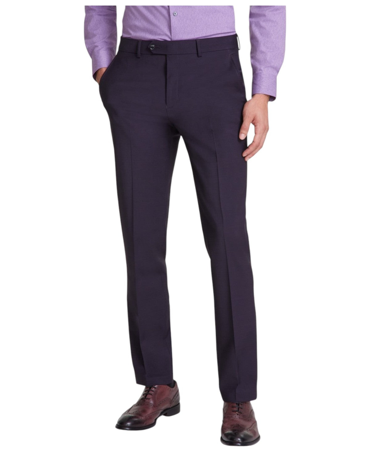 Bar Iii Mens Slim fit Dress Pants 38 / 30 Eggplant Purple Solid