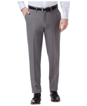 Haggar Mens Slim fit Dress Pants 34 / 32 Grey Solid Stretch