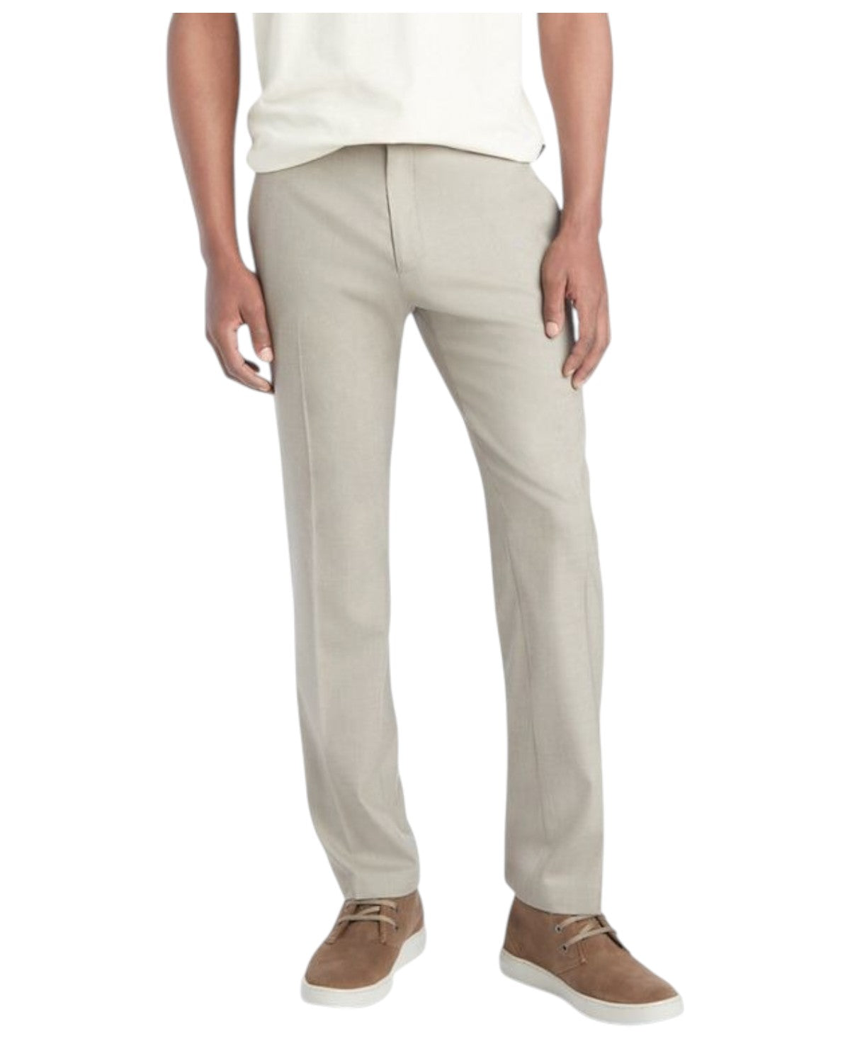 Kenneth Cole Mens Slim fit Dress Pants 38 / 29 Beige Solid Stretch