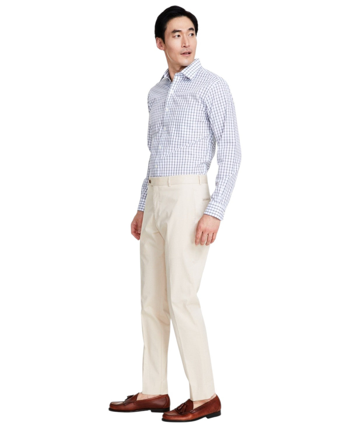 Brooks Brothers Mens Classic fit Chinos Pants 38 / 32 Beige Solid Stretch