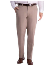 Haggar Mens Classic fit Chinos Pants 40 / 32 Beige Solid Stretch