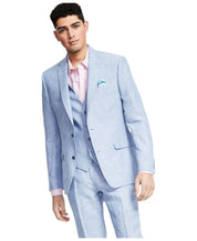 Bar Iii Mens Slim fit Suit Jacket Blazer 38 R Light Blue Solid Linen