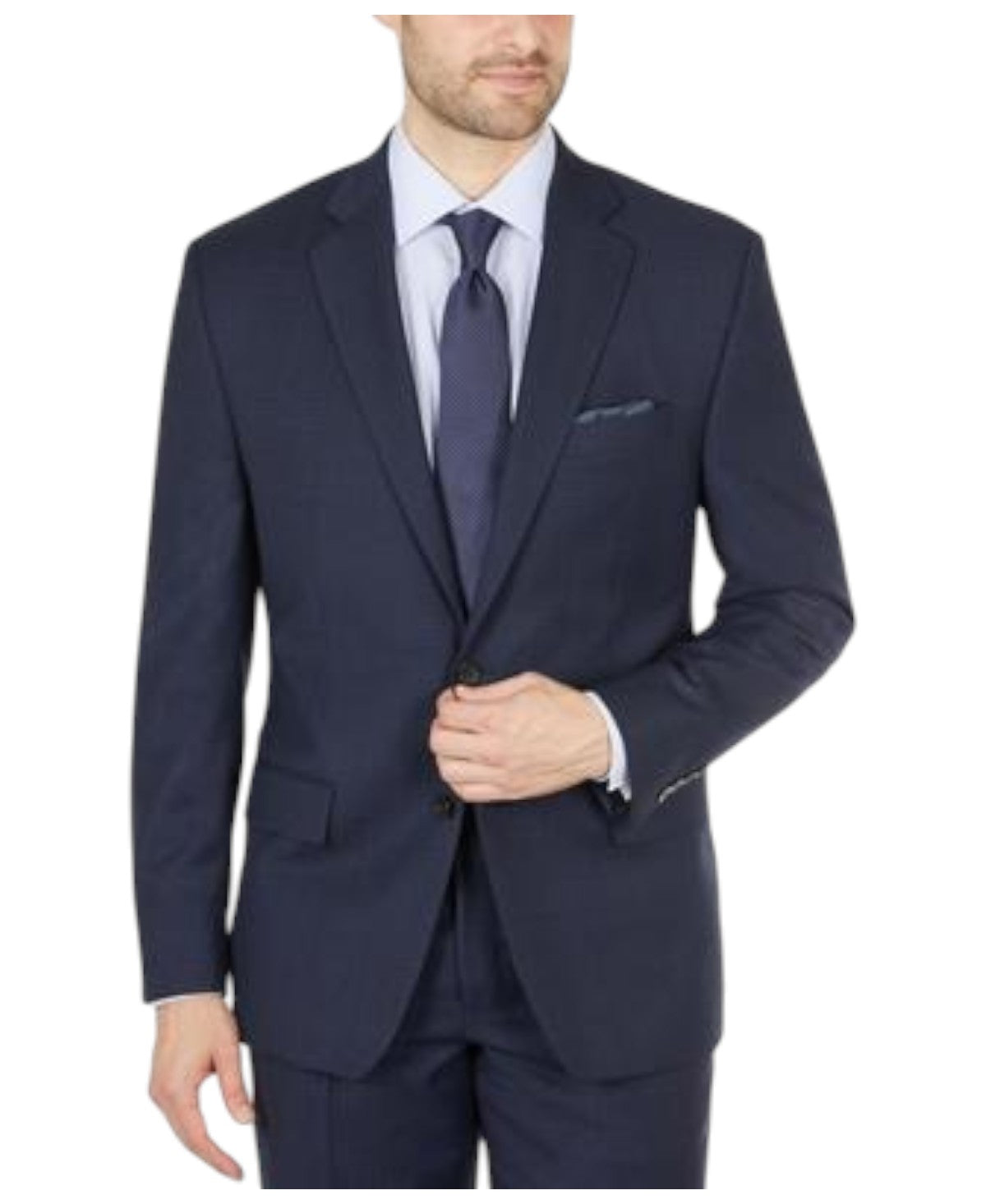 Lauren Ralph Lauren Mens Classic fit Suit Jacket Blazer 48 L Navy Blue Plaid