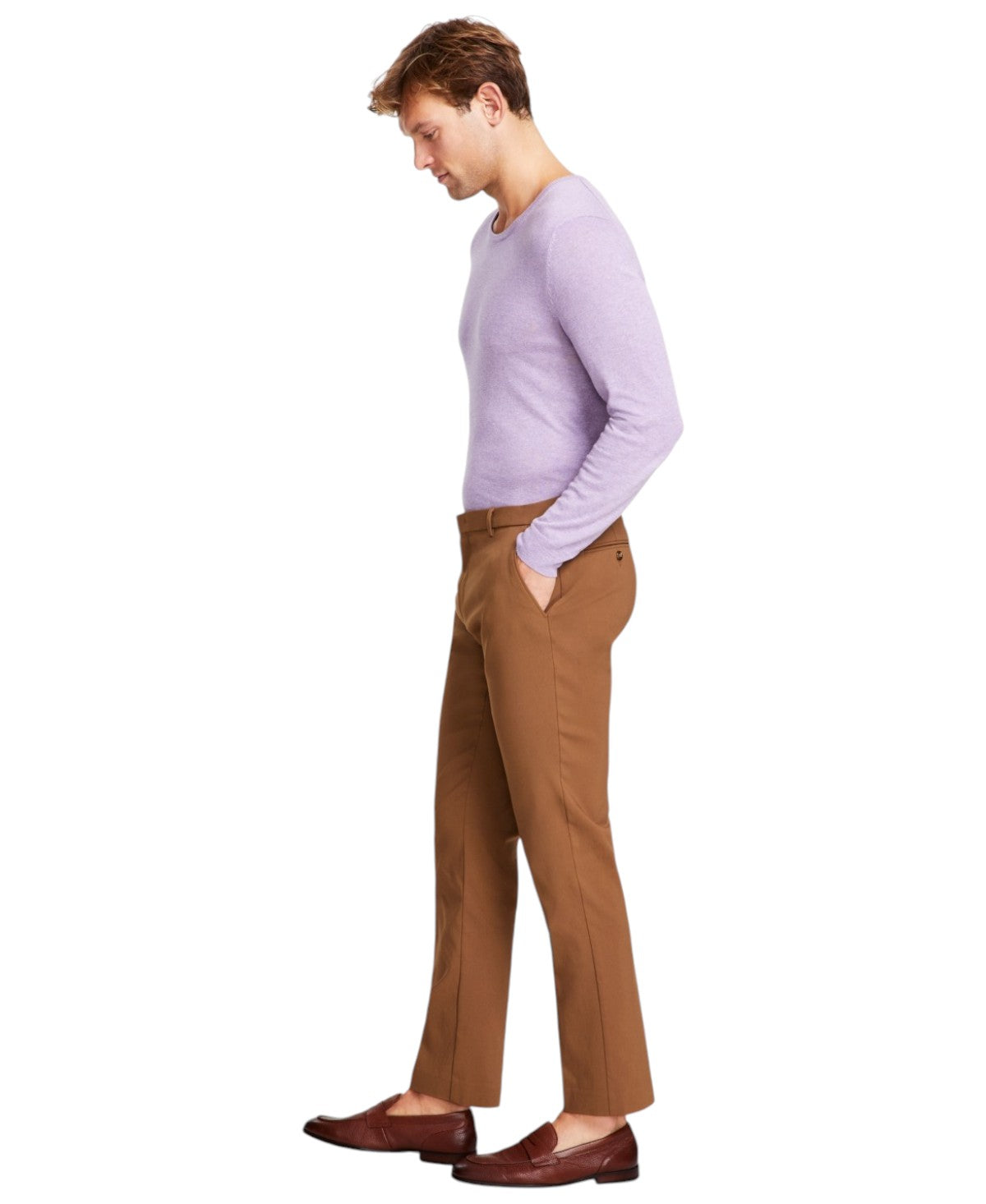 Tommy Hilfiger Mens Modern fit Dress Pants 36 / 30 Beige Solid Stretch