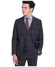 Bar Iii Mens Slim fit Suit Jacket Blazer 36 R Black Plaid Wool