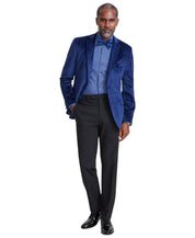 Alfani Mens Slim fit Velvet Sport Coat Blazer 36 S Navy Blue Solid