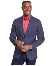 Bar Iii Mens Slim fit Sport Coat Blazer 36 R Blue Plaid Stretch