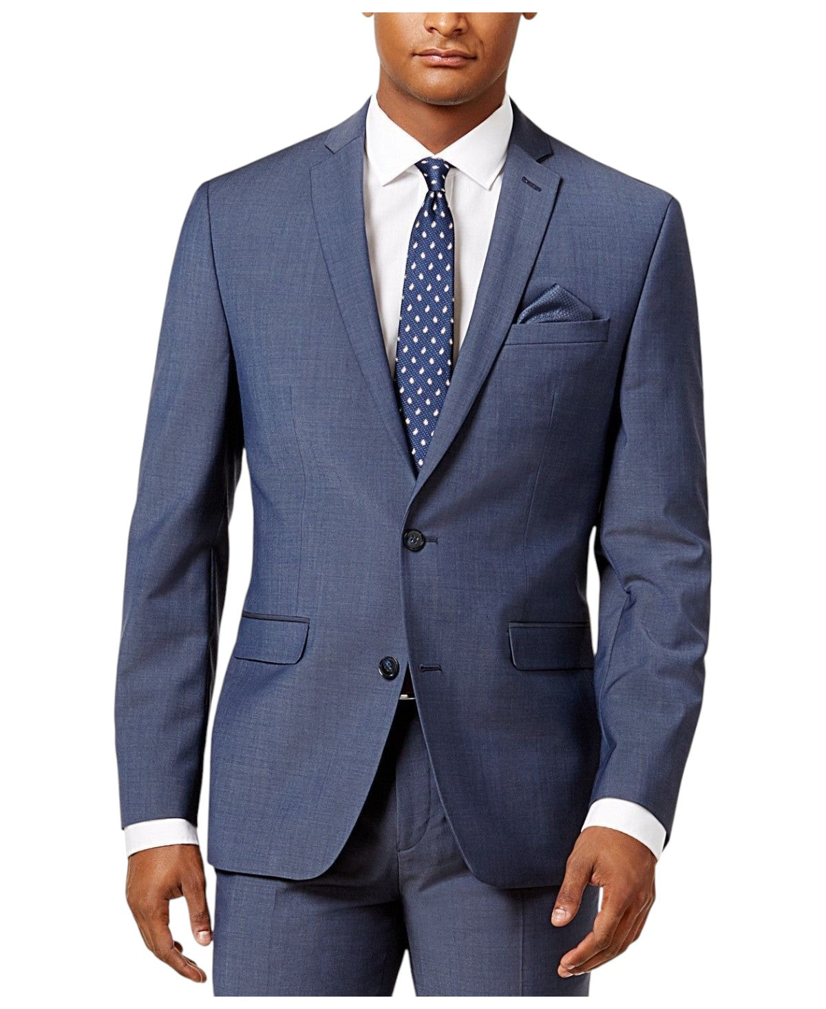 Bar Iii Mens Slim fit Suit Jacket Blazer 40 R Navy Blue Solid