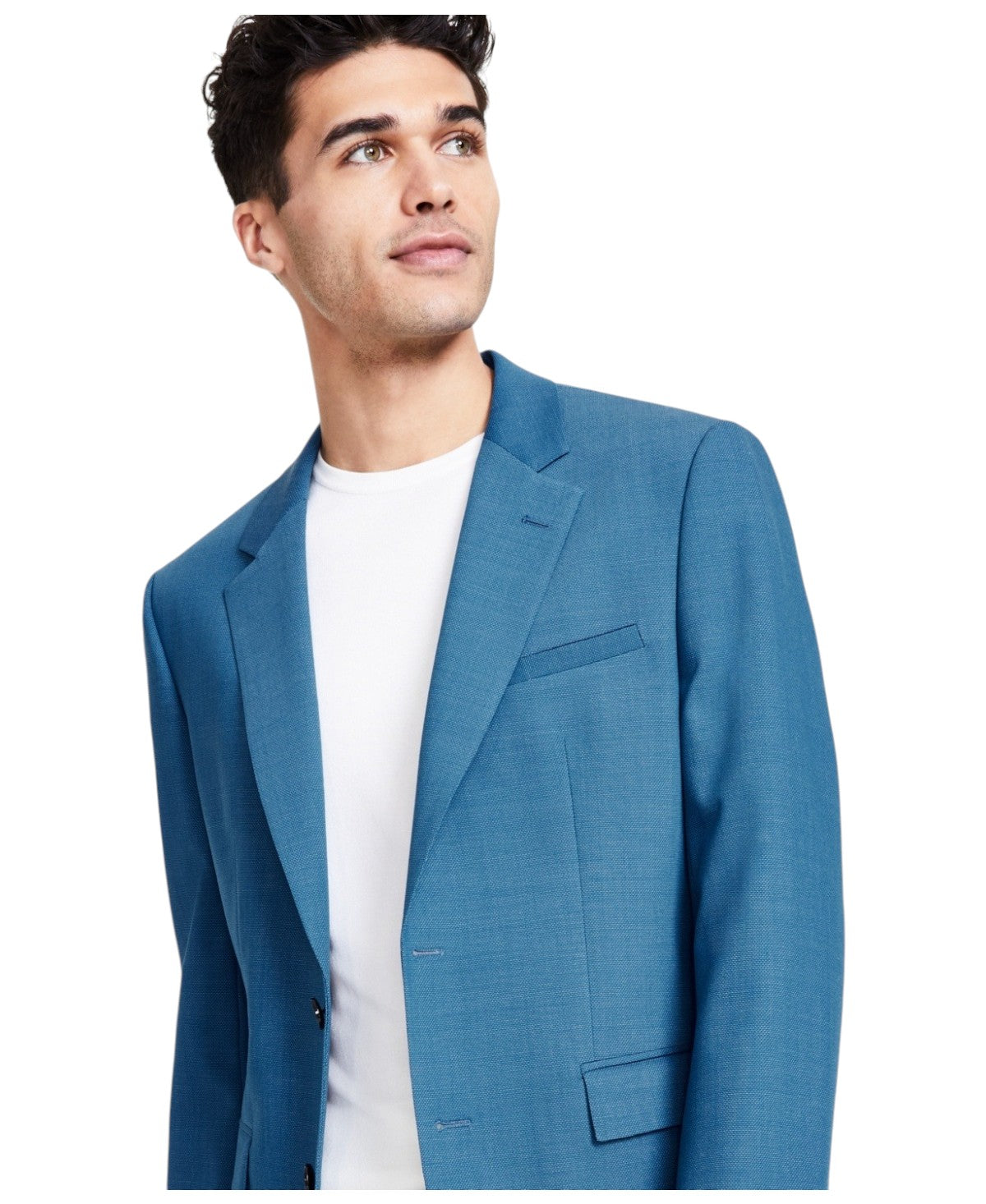 Hugo Boss Mens Modern fit Suit Jacket Blazer 42 R Blue Solid Stretch
