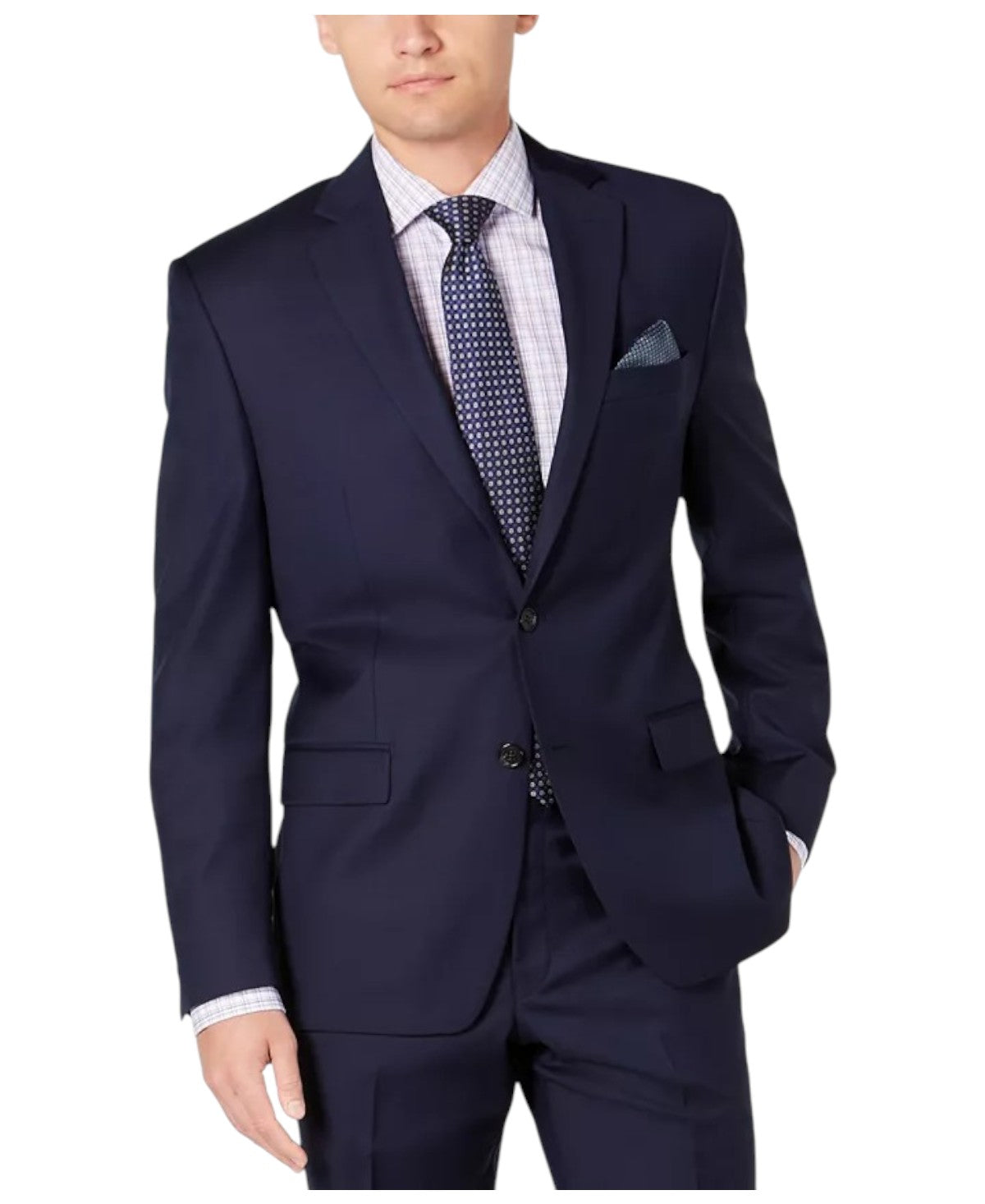 Lauren Ralph Lauren Mens Classic fit Suit Jacket Blazer 42 R Navy Blue Plaid