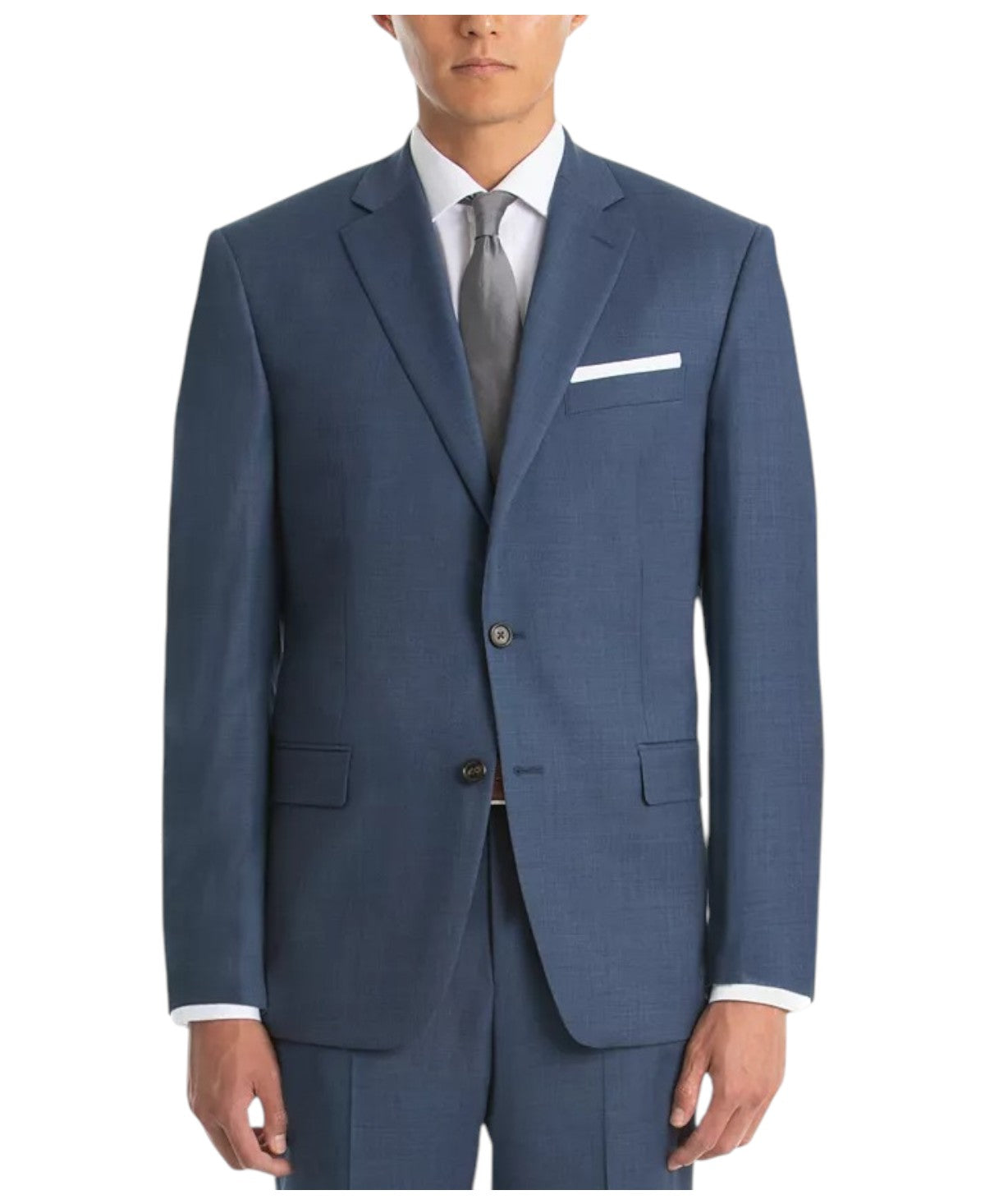 Lauren Ralph Lauren Mens Classic fit Suit Jacket Blazer 43 L Blue Solid Stretch