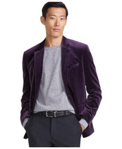 Hugo Boss Mens Modern fit Velvet Sport Coat Blazer 40 S Purple Solid