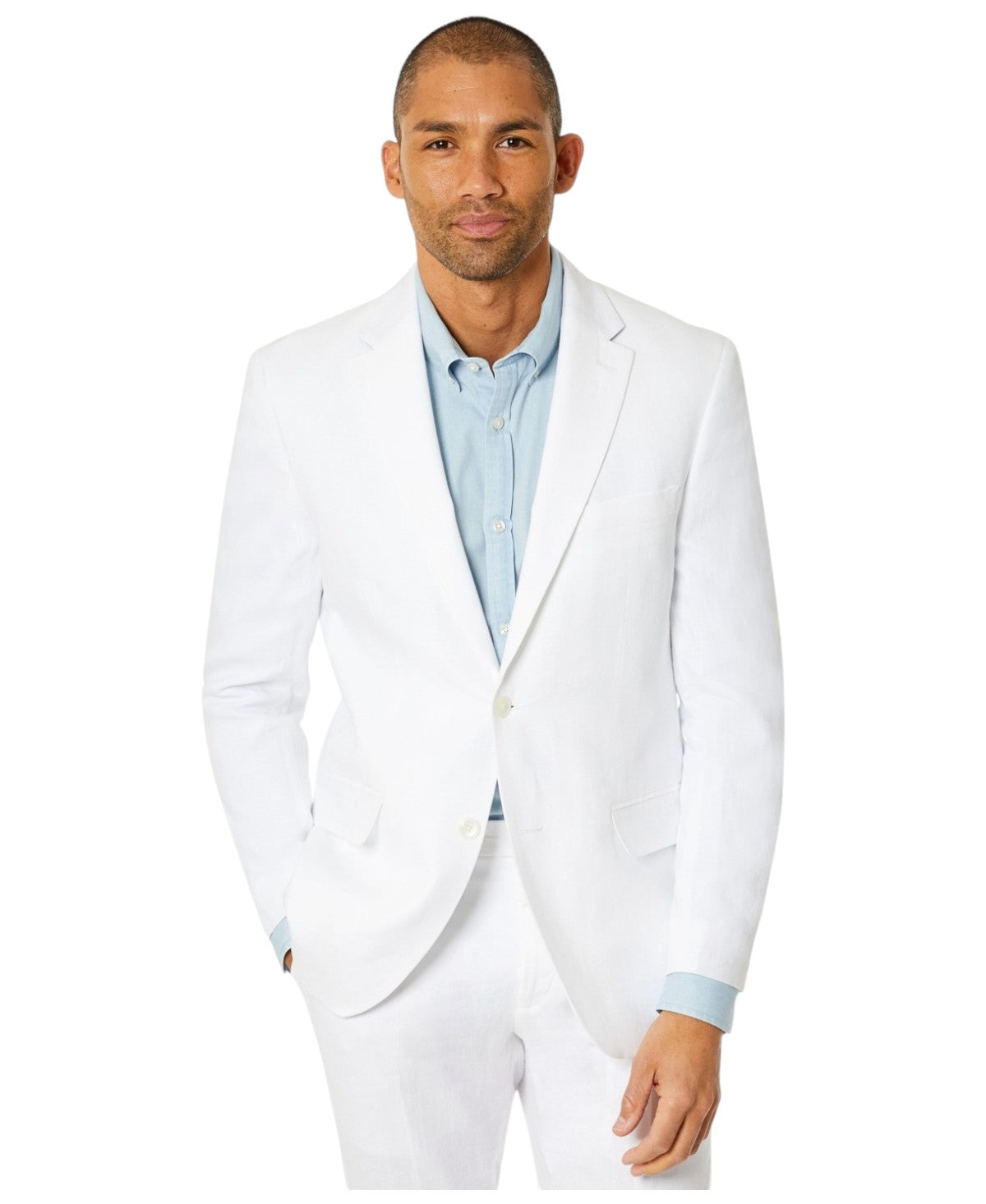Tommy Hilfiger Mens Modern fit Suit Jacket Blazer 44 R White Solid Stretch Linen