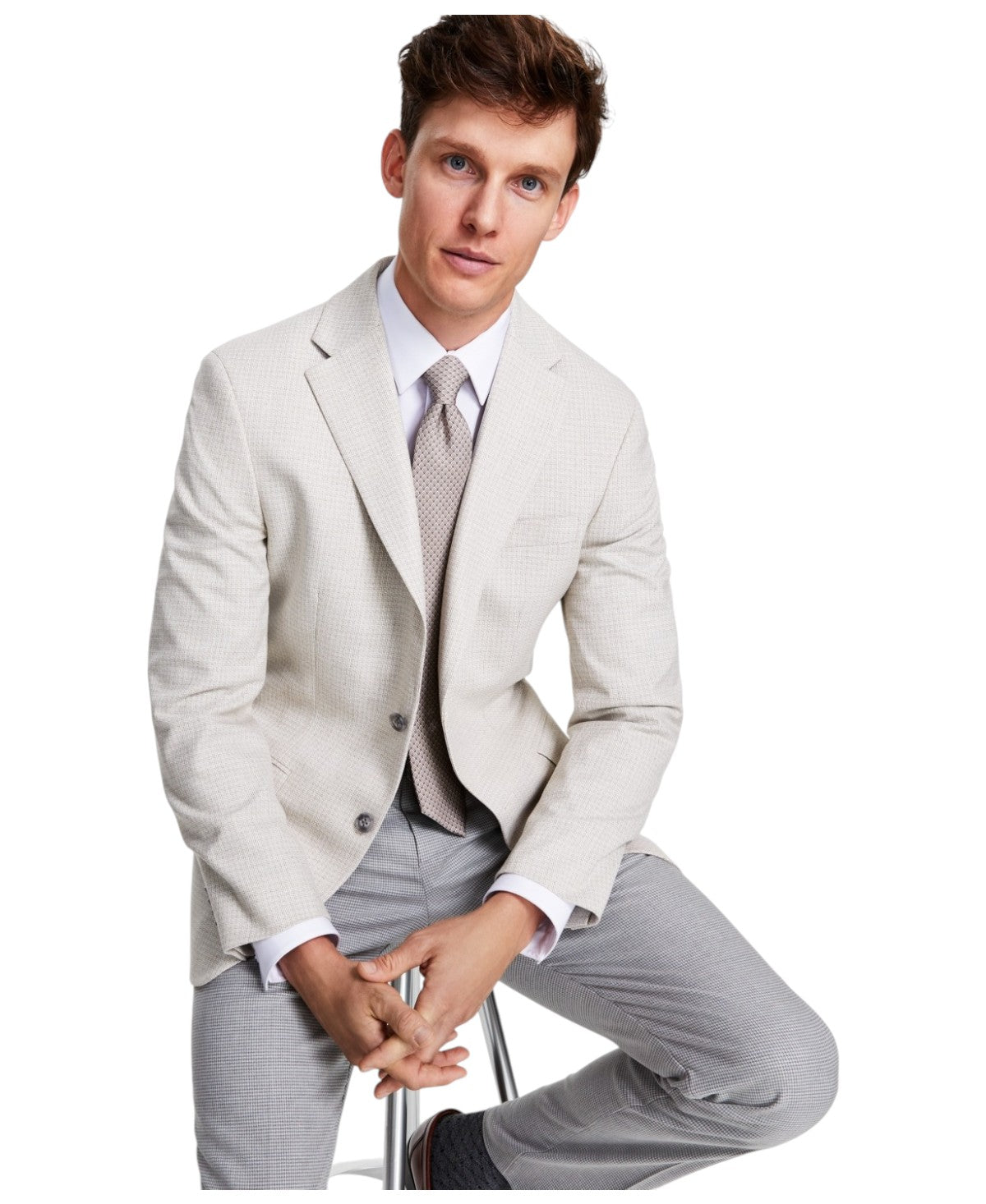 Tommy Hilfiger Mens Modern fit Sport Coat Blazer 38 R White Check