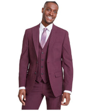 Bar Iii Mens Slim fit Suit Jacket Blazer 40 S Berry Red Solid Wool
