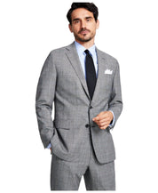 Brooks Brothers Mens Classic fit Suit Jacket Blazer 46 S Grey Plaid Stretch