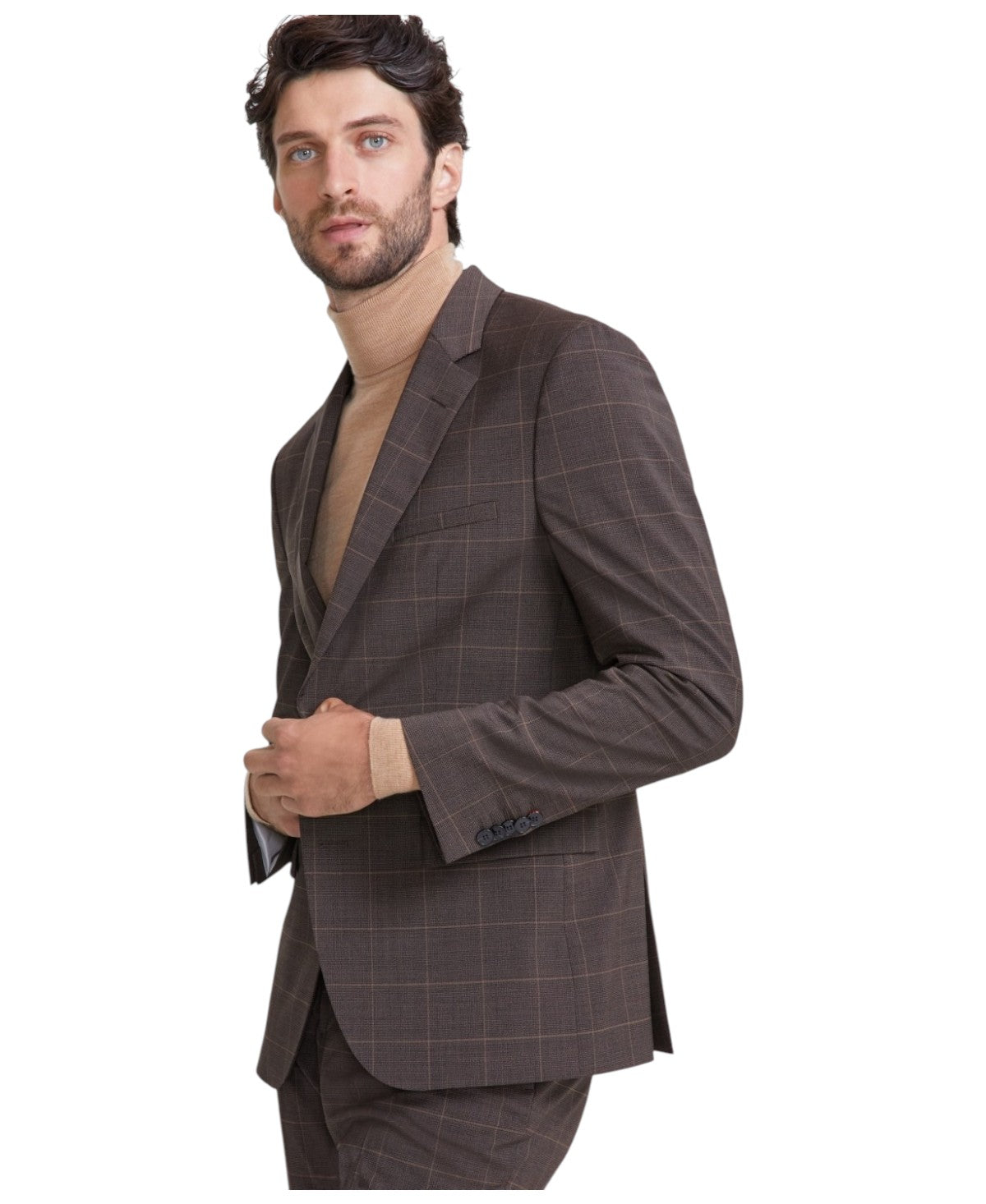 Hugo Boss Mens Modern fit Suit Jacket Blazer 36 R Brown Check
