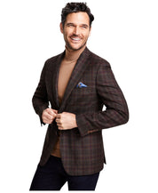 Tallia Mens Slim fit Sport Coat Blazer 46 R Dark Brown Plaid