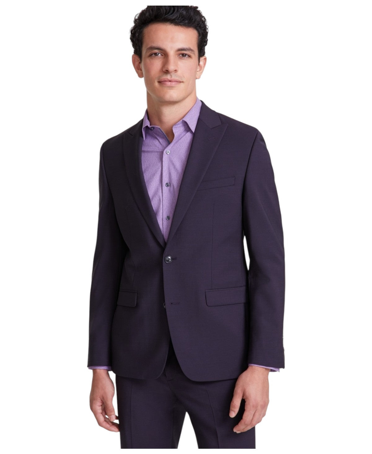Bar Iii Mens Slim fit Suit Jacket Blazer 40 S Burgundy Purple Solid