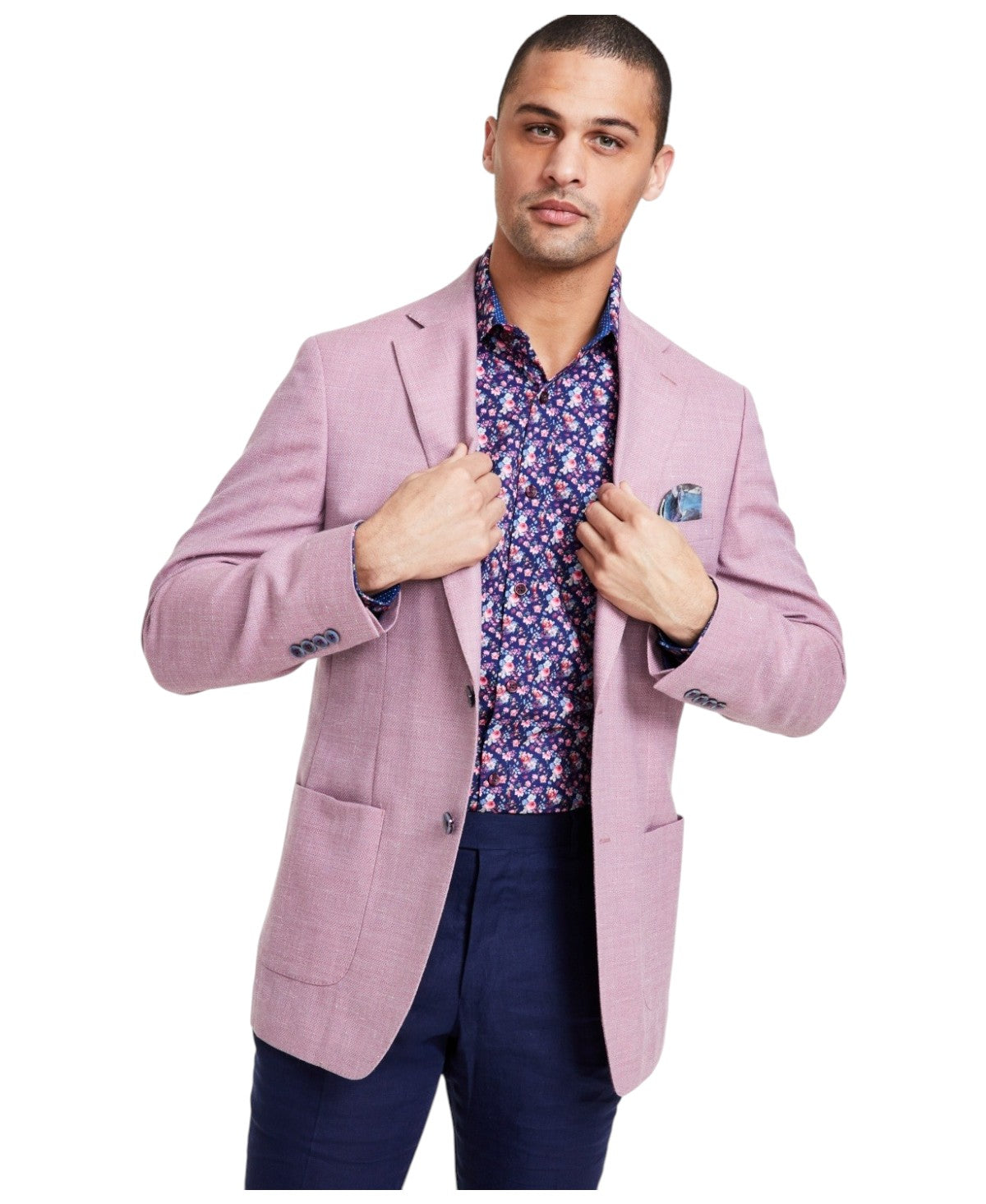 Tallia Mens Slim fit Sport Coat Blazer 44 L Purple Solid
