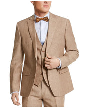 Bar Iii Mens Slim fit Suit Jacket Blazer 44 R Beige Striped