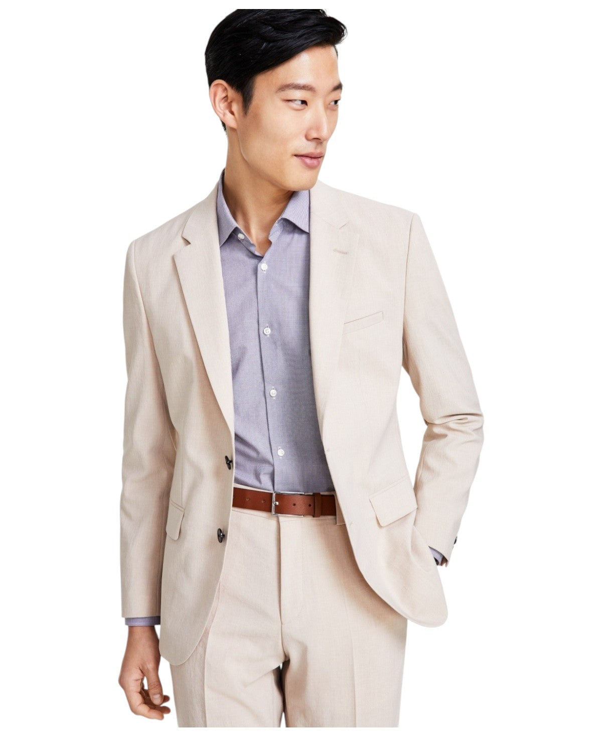 Hugo Boss Mens Modern fit Suit Jacket Blazer 38 R Beige Solid