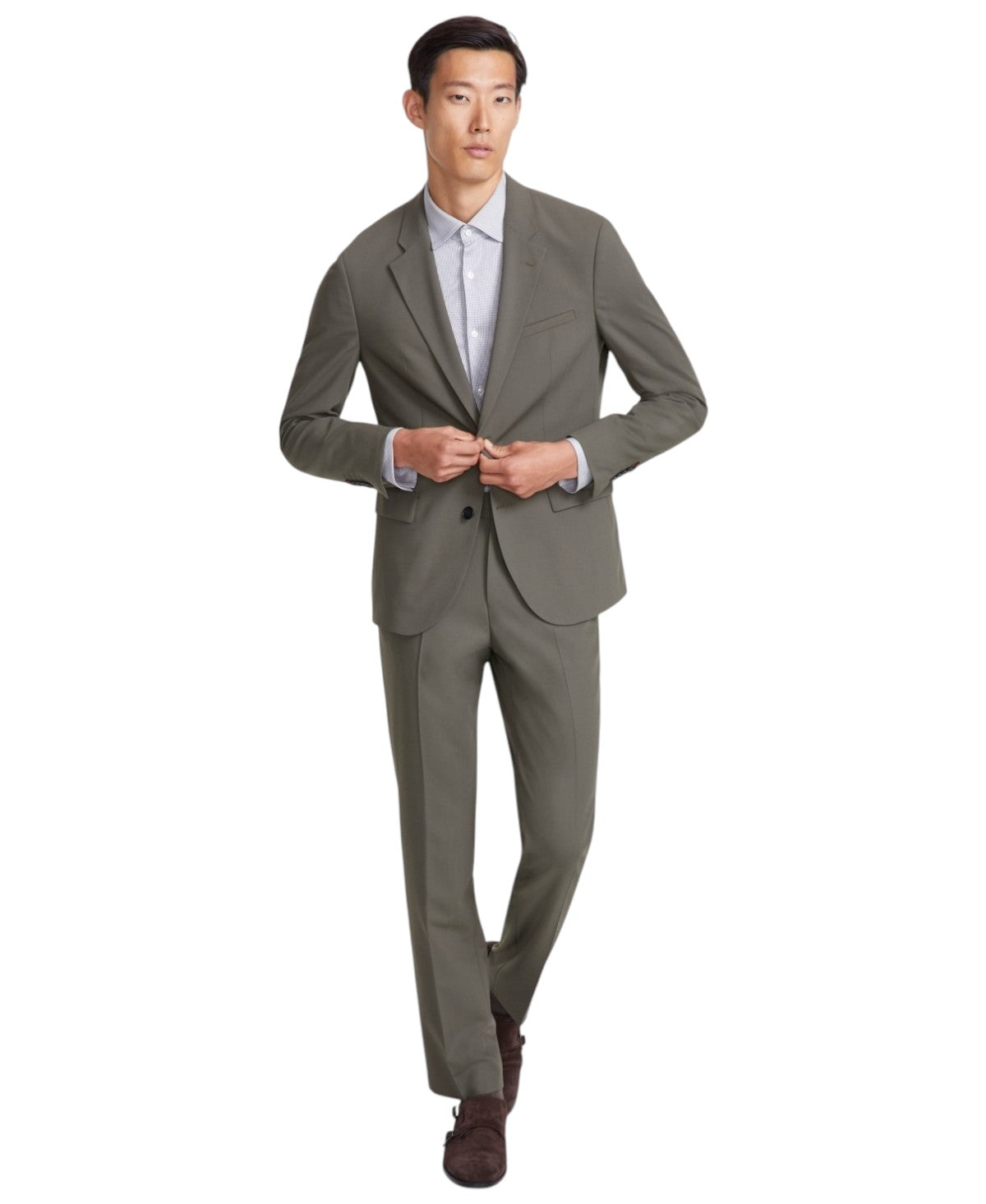 Hugo Boss Mens Modern fit Suit Jacket Blazer 42 L Green Solid Wool