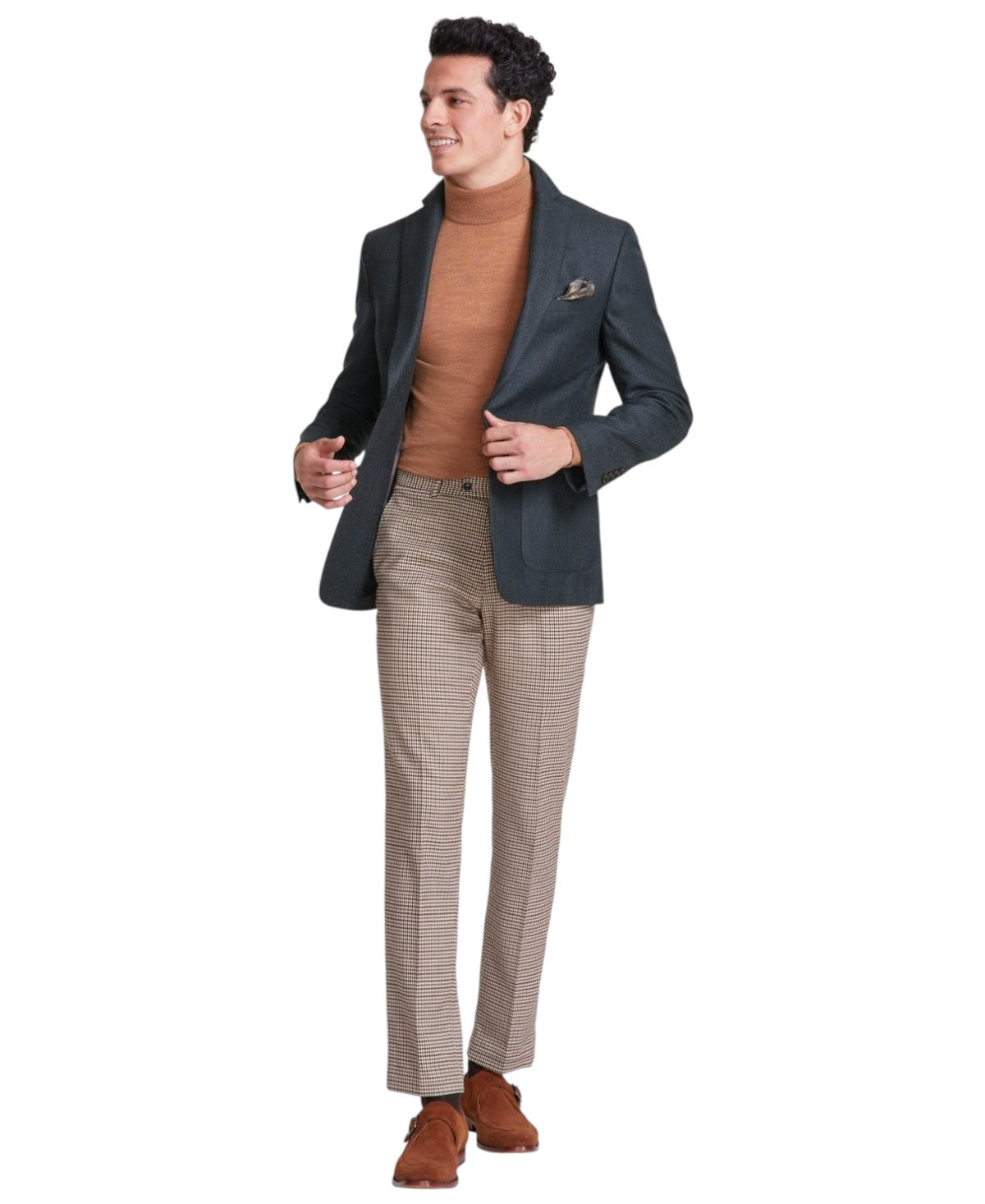 Tallia Mens Slim fit Sport Coat Blazer 36 S Dark Green Solid