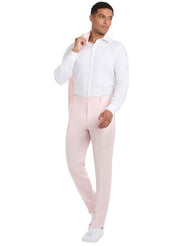 Tommy Hilfiger Mens Modern fit Dress Pants 42 / 30 Pink Solid Linen