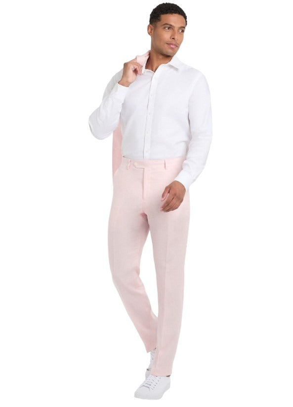 Tommy Hilfiger Mens Modern fit Dress Pants 42 / 30 Pink Solid Linen