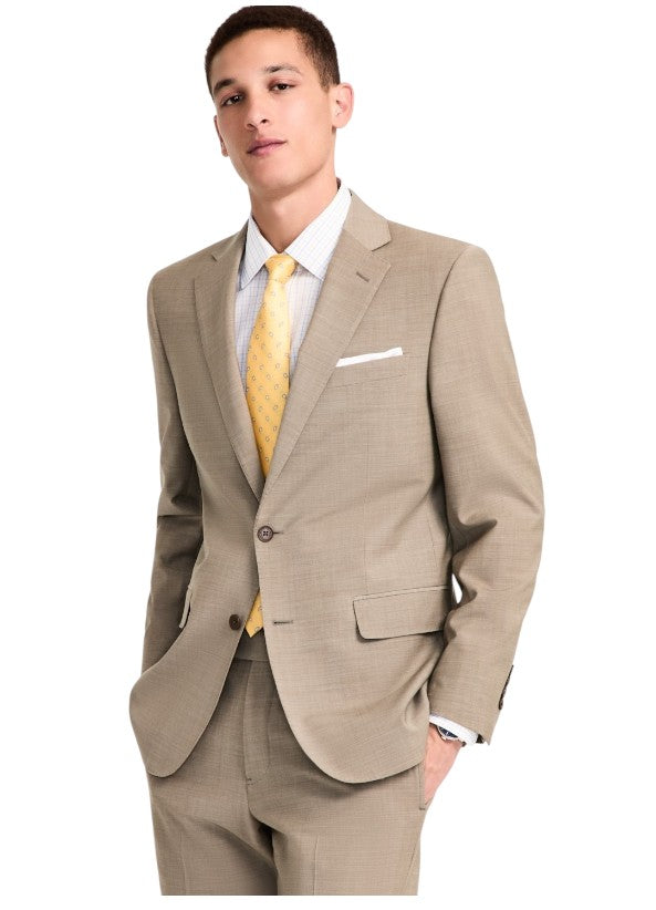 Brooks Brothers Mens Classic fit Suit Jacket Blazer 46 S Beige Stretch