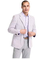 Nautica Men Modern fit Sportcoat Blazer 38 R Lavender Purple Striped Seersducker