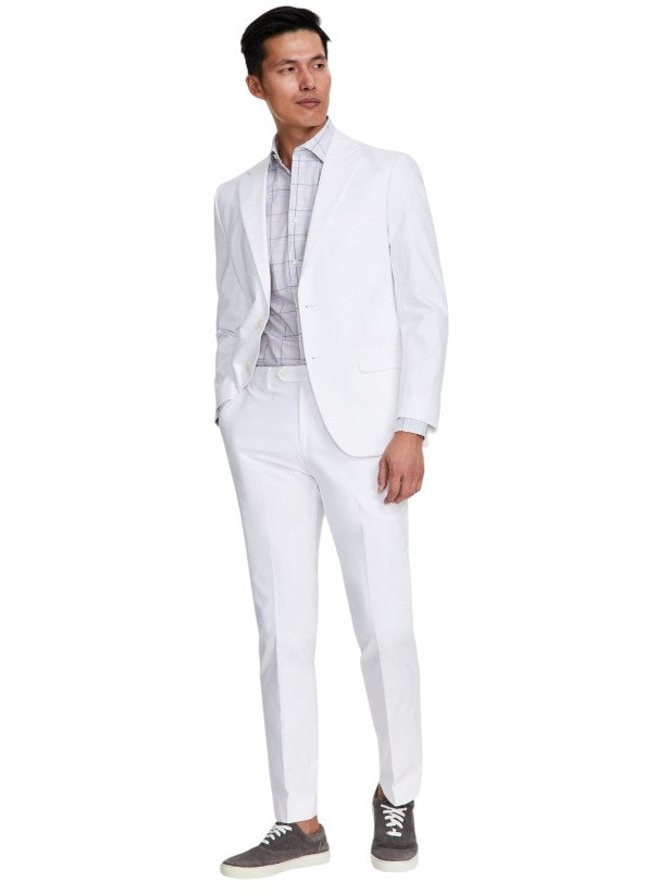 Tommy Hilfiger Mens Modern fit Suit Jacket Blazer 42 S White Solid Stretch