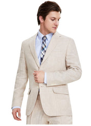 Tommy Hilfiger Mens Modern fit Sport Coat Blazer 43 R Beige Solid Linen