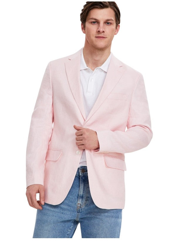 Tommy Hilfiger Mens Modern fit Sport Coat Blazer 38 R Pink Solid Linen