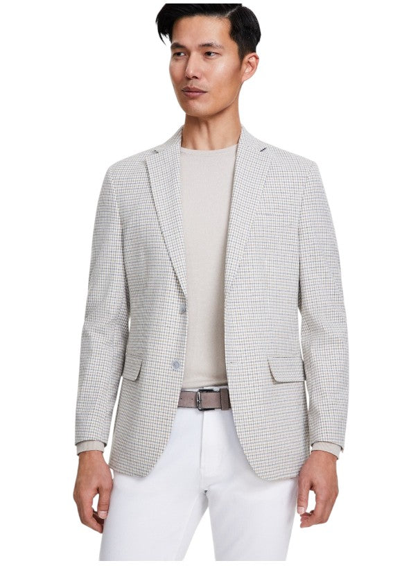 Tommy Hilfiger Mens Modern fit Sport Coat Blazer 44 S Brown Check Stretch
