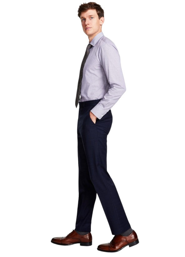 Tommy Hilfiger Mens Modern fit Dress Pants 40 / 30 Navy Blue Plaid Stretch Wool