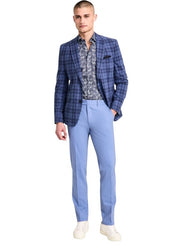 Bar Iii Mens Slim fit Sport Coat Blazer 40 R Blue Plaid