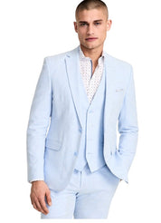 Bar Iii Mens Slim fit Suit Jacket Blazer 46 L Light Blue Solid