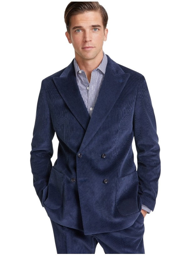 Tommy Hilfiger Mens Modern fit Double Breasted Corduroy Suit Jacket 38 S Blue