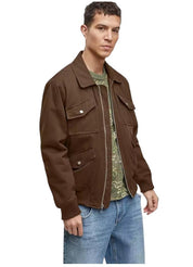 Mode of One Mens Bomber Jacket Coat Medium Brown Solid