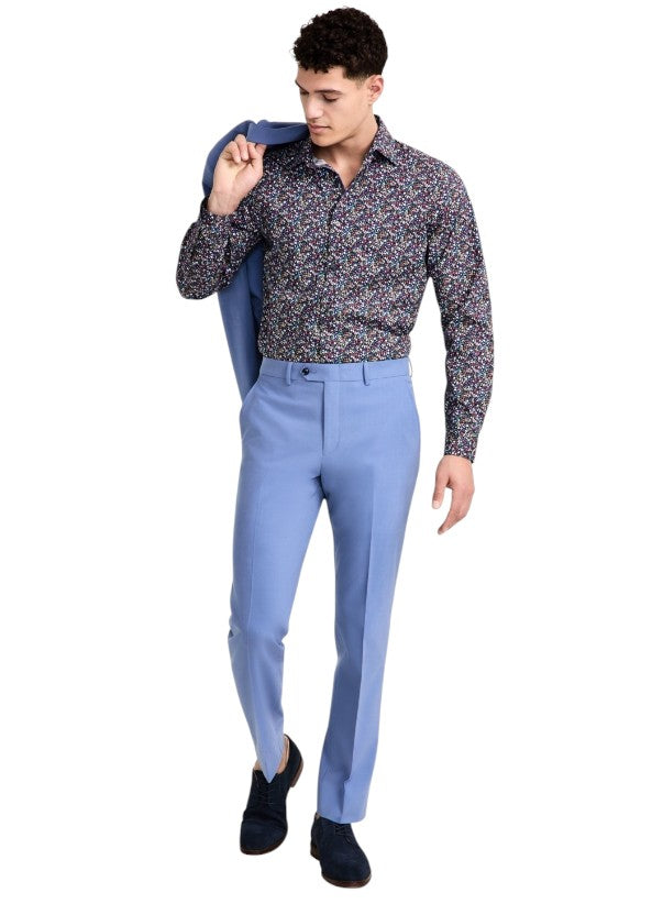Bar Iii Mens Slim fit Dress Pants 30 / 30 Powder Blue Solid Wool