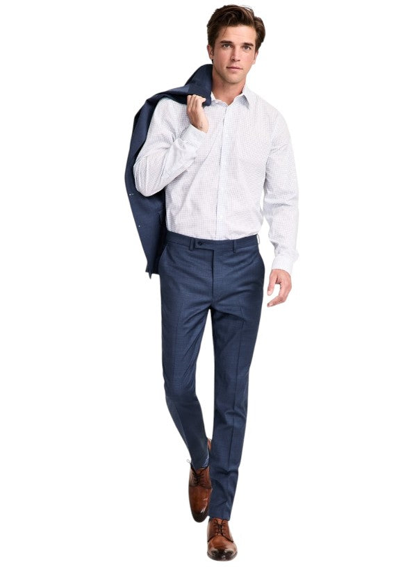 Calvin Klein Mens Skinny fit Dress Pants 33 / 30 Navy Blue Solid