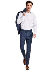 Calvin Klein Mens Skinny fit Dress Pants 33 / 30 Navy Blue Solid Stretch Wool