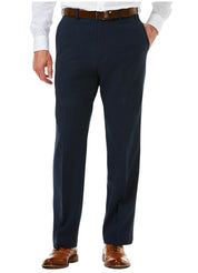 Haggar Mens Classic fit Dress Pants 32 / 32 Navy Blue Solid