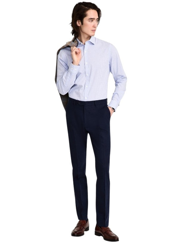 Tommy Hilfiger Mens Modern fit Dress Pants 42 / 30 Navy Blue Solid Linen