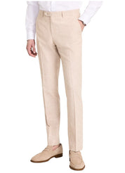 Tommy Hilfiger Mens Modern fit Dress Pants 33 / 30 Beige Solid Stretch Linen