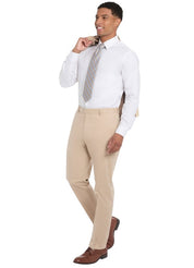 Tommy Hilfiger Mens Modern fit Dress Pants 36 / 34 Beige Solid Stretch