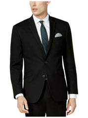 Kenneth Cole Mens Slim fit Suit Jacket Blazer 38 S Black Solid Stretch